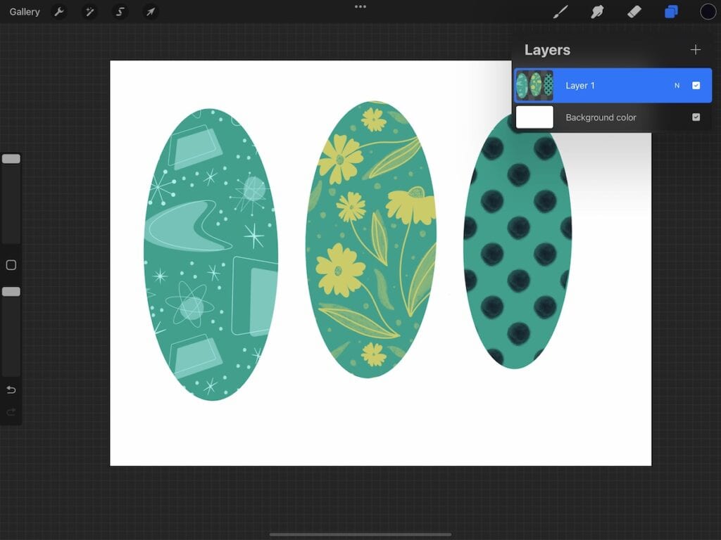 using alpha lock in procreate with pattern brush
