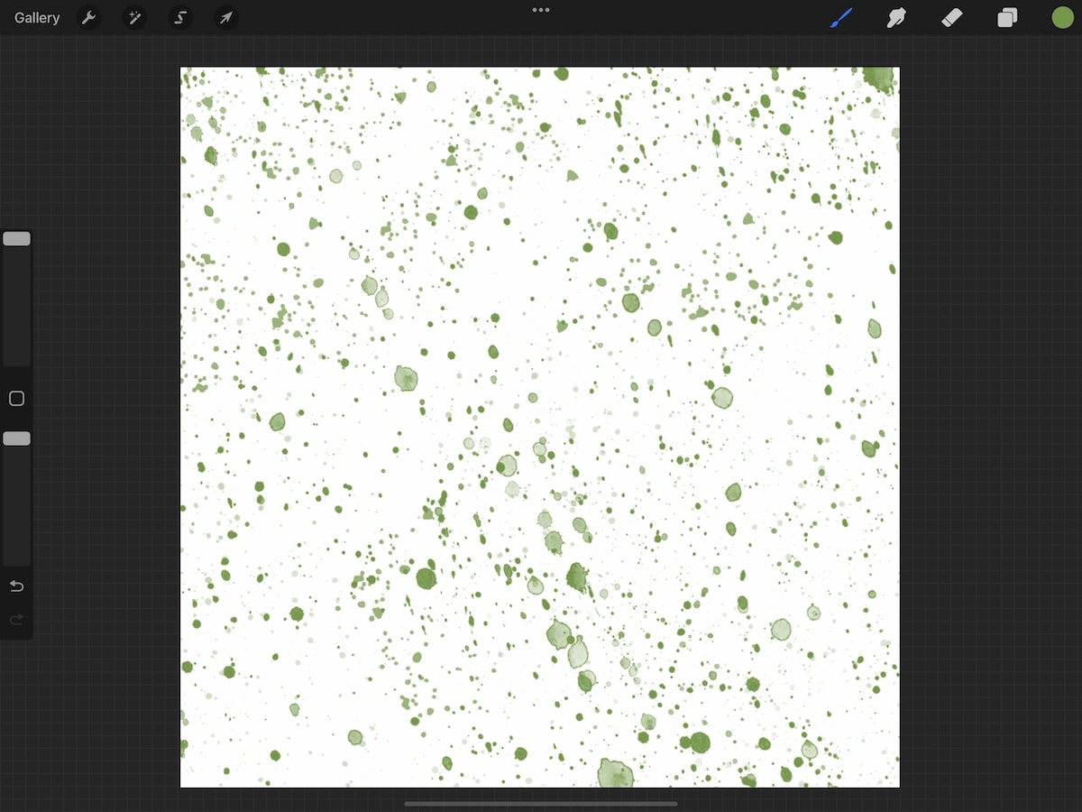 green watercolor splatter pattern brush