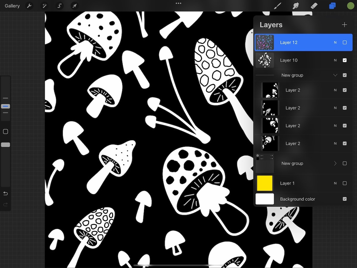 filled in mushroom pattern