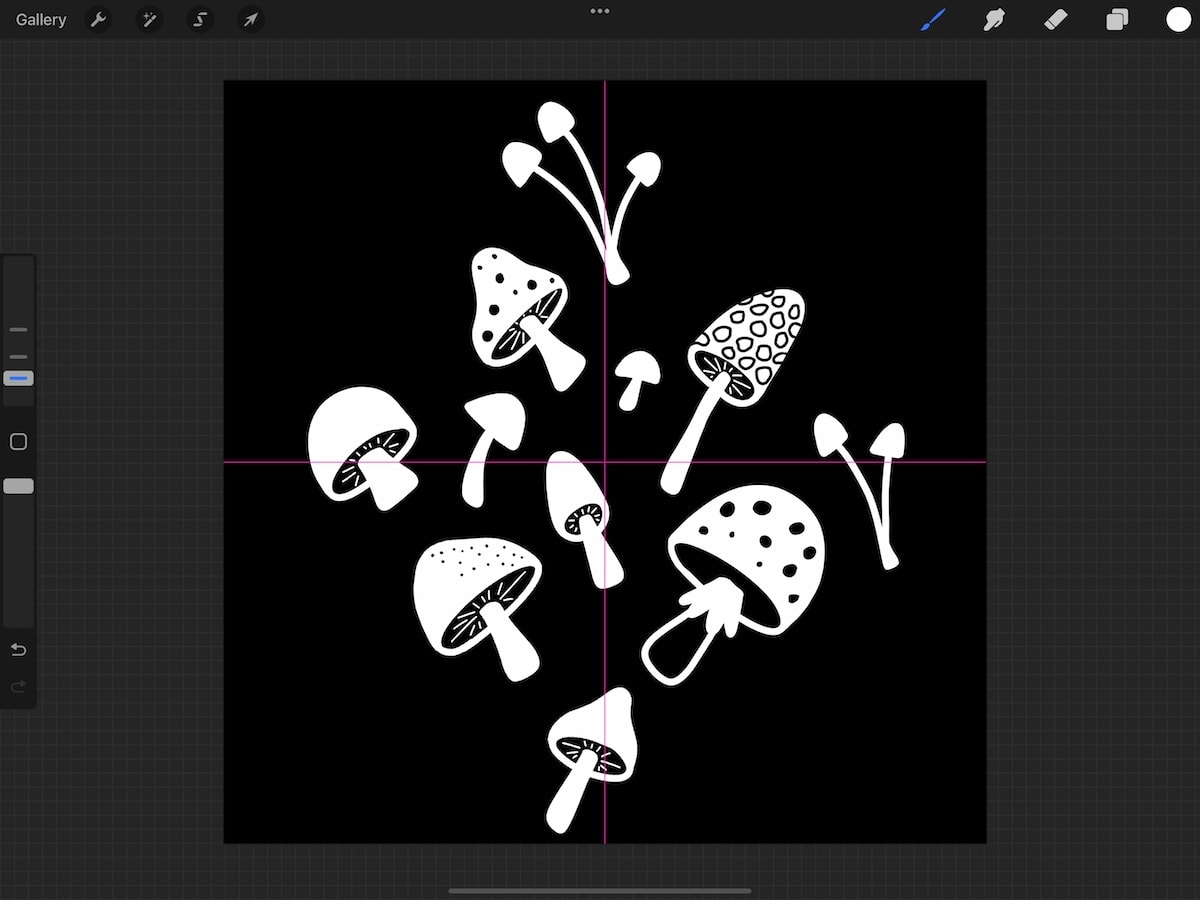 mushroom illustration in procreate