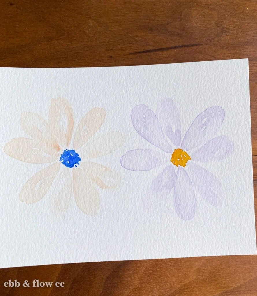 flowers painted in complementary colors