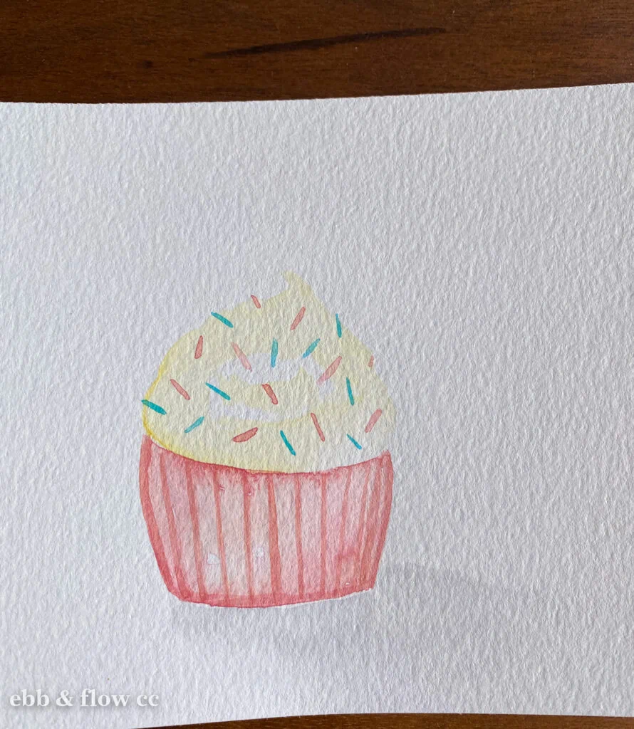 watercolor cupcake painting