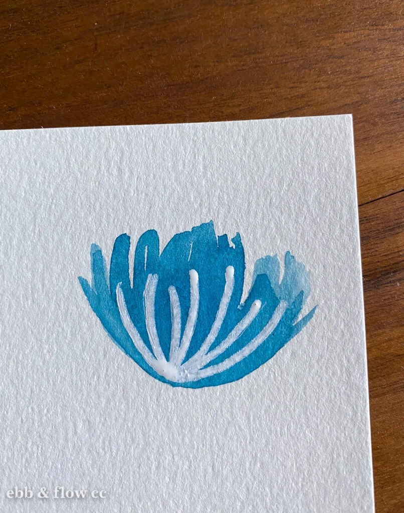 using white for accent on flower painting