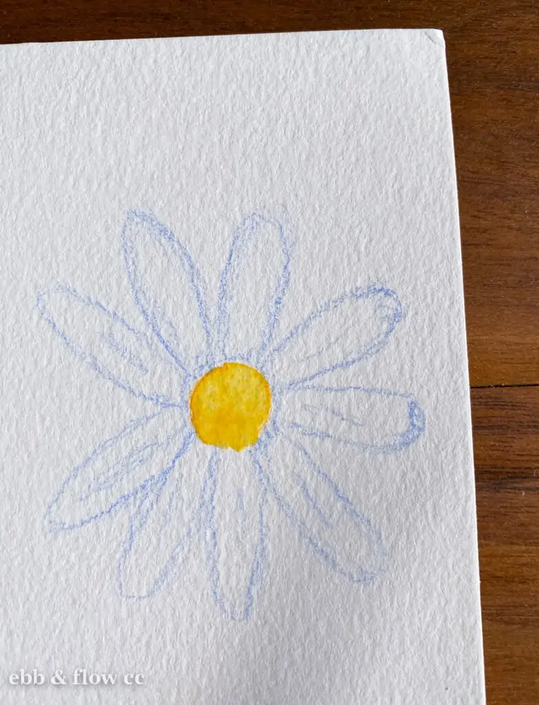 watercolor pencil flower drawing