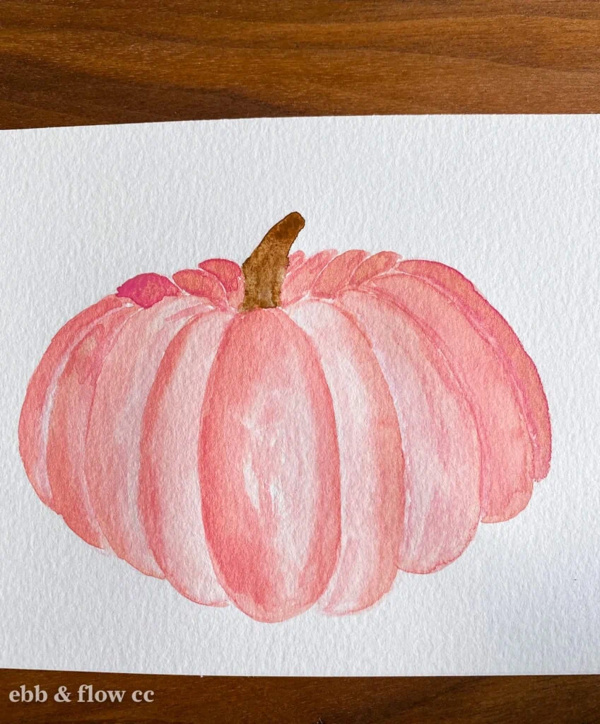 pink watercolor pumpkin