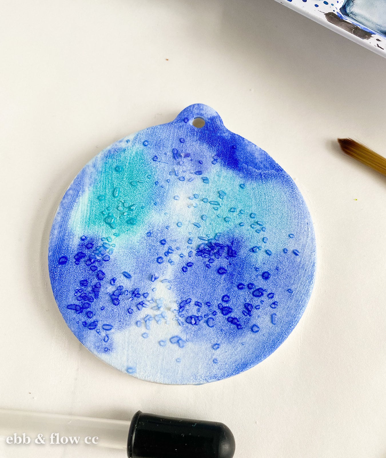sea salt on watercolor ornament