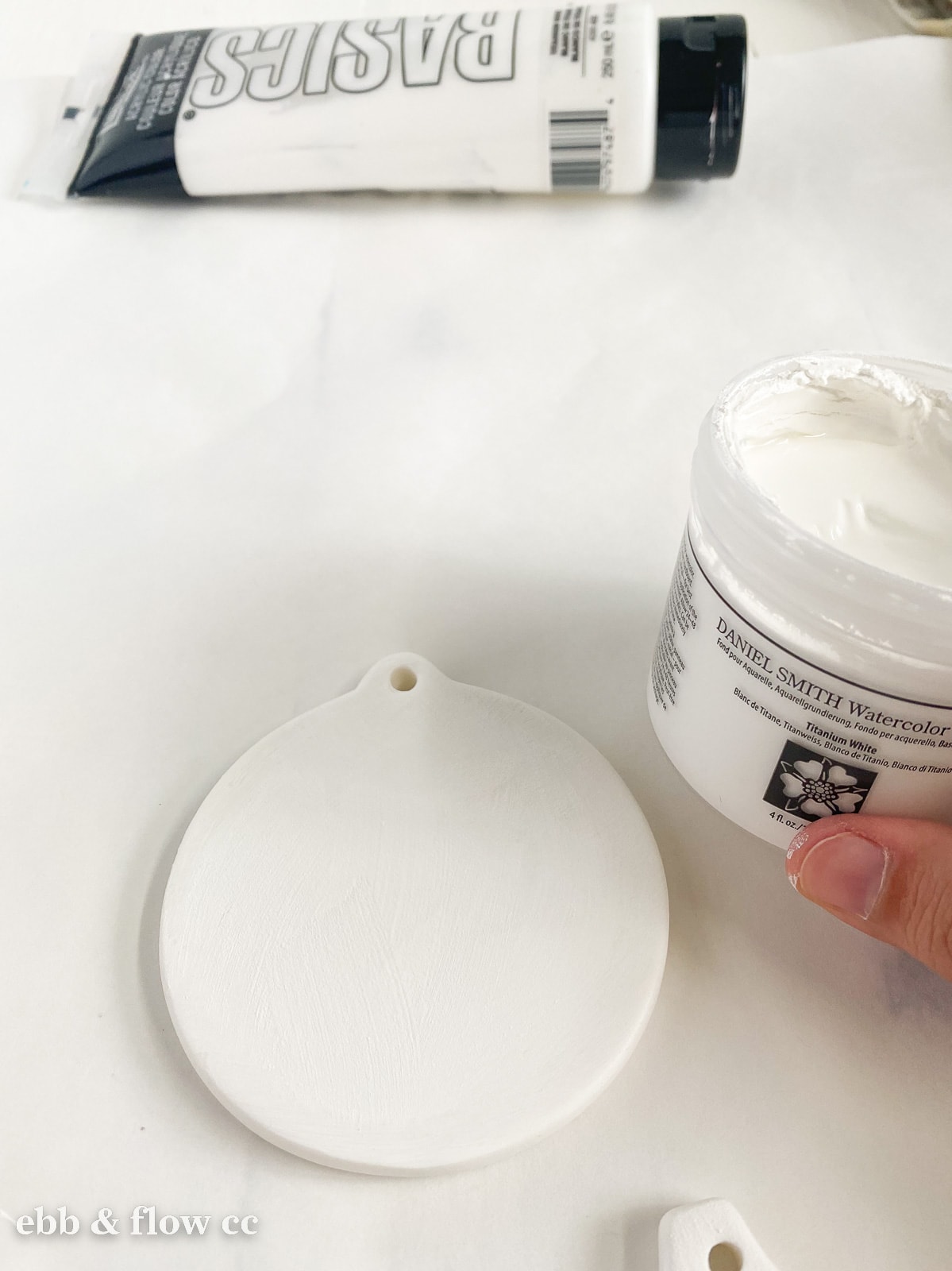 painting ornaments with watercolor ground