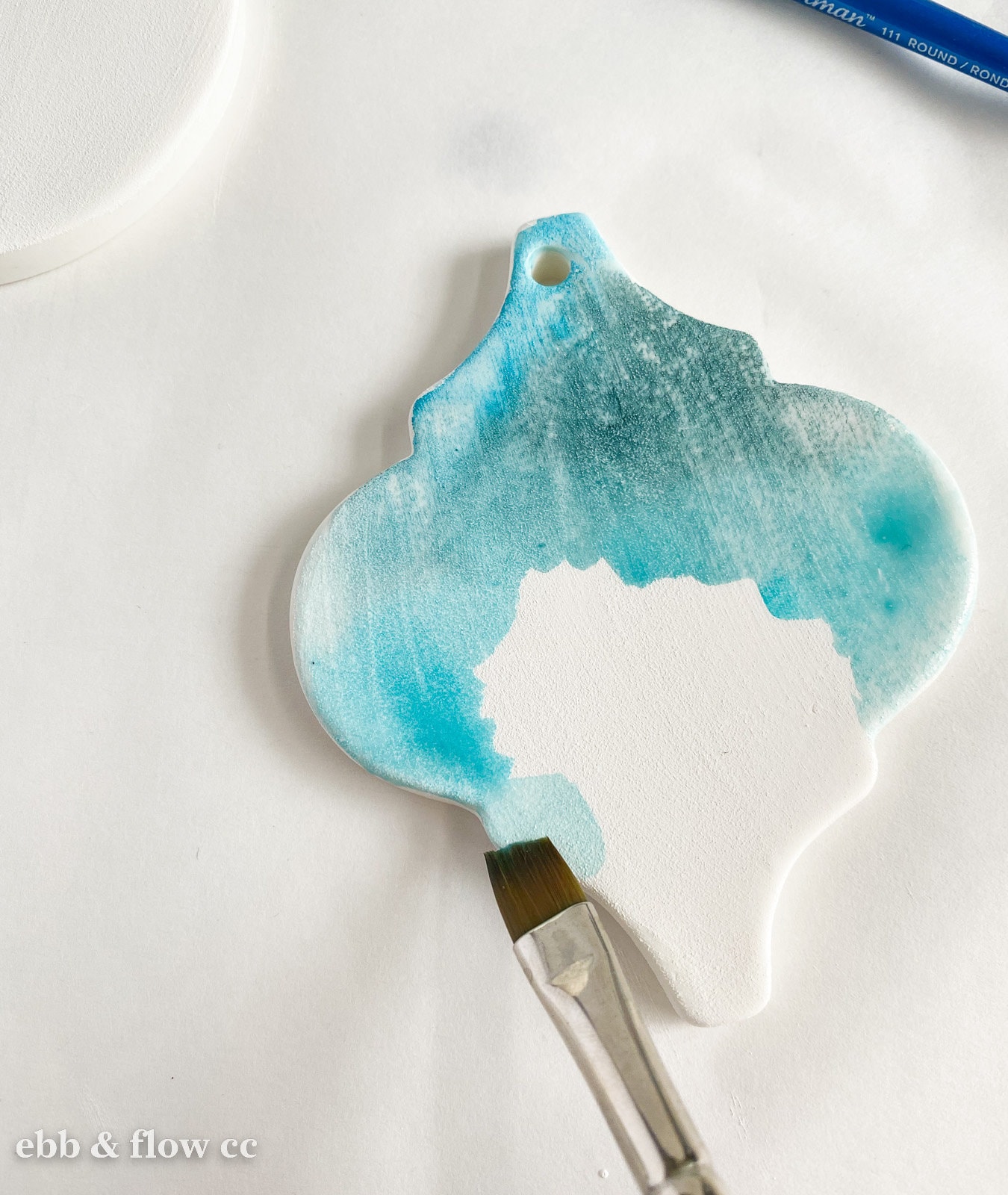 painting ornament with watercolor paint