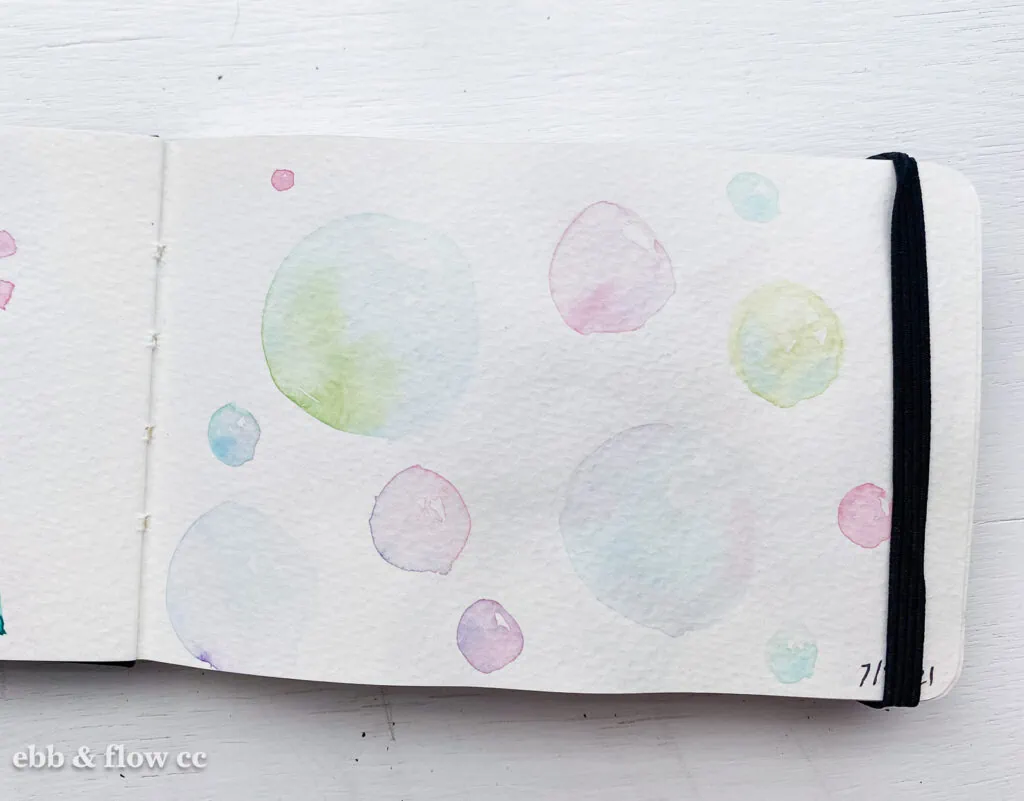 watercolor painting of bubbles