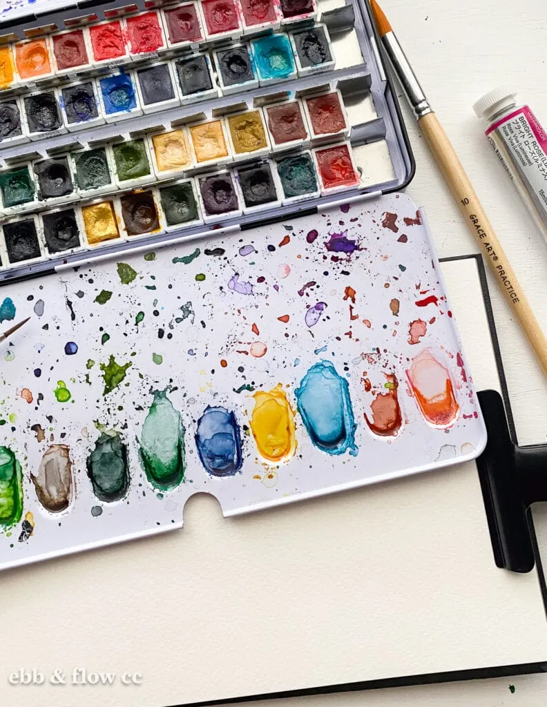 watercolor paint palette