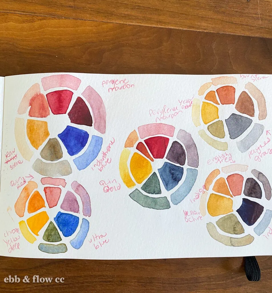 watercolor triad mixes