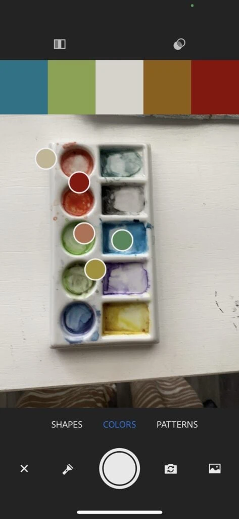 color palette from dirty paint palette