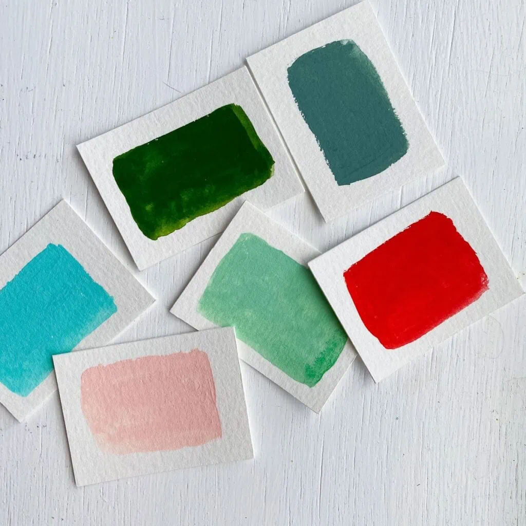 color palette of paint swatches