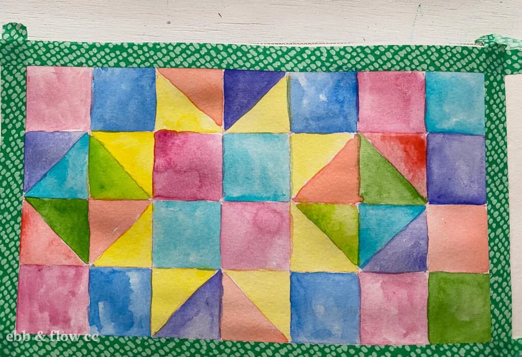 watercolor patchwork design