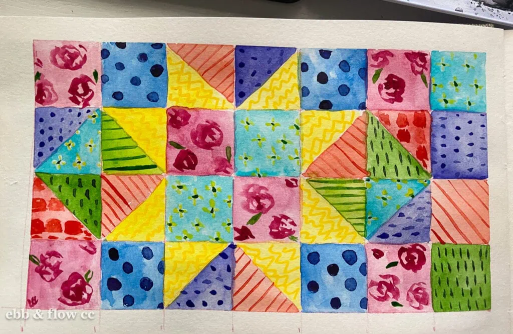 watercolor quilt painting