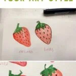 strawberries drawn in different styles