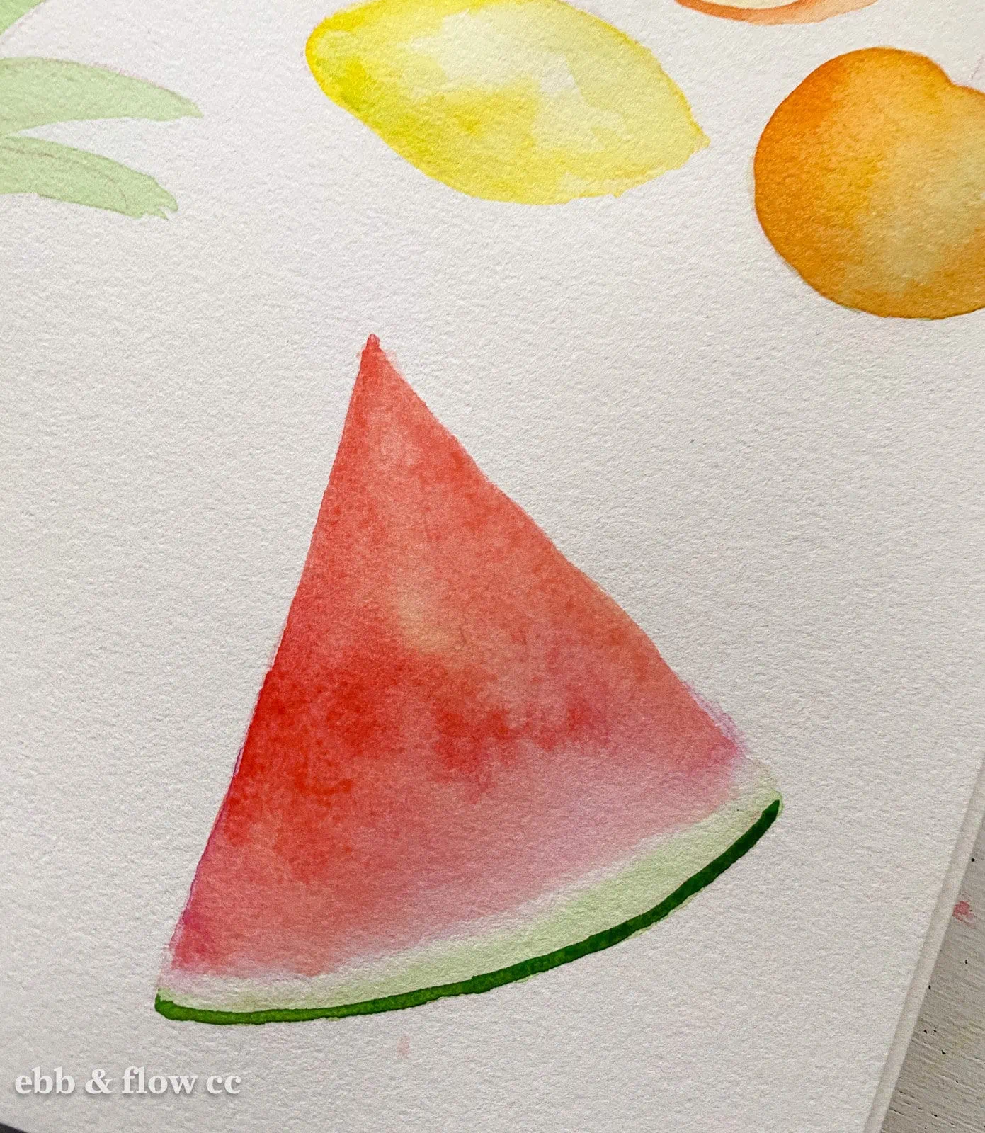 watermelon painting in progress