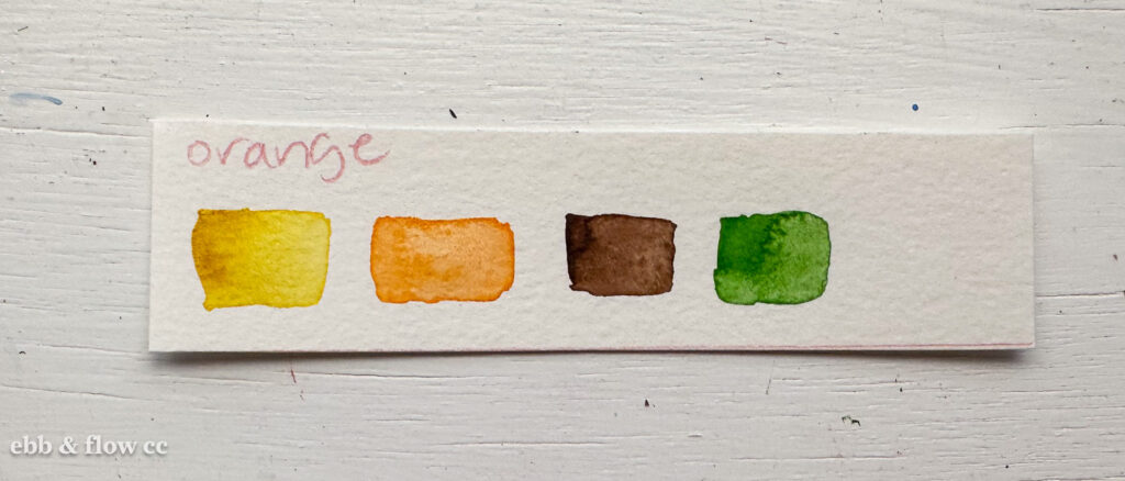paint swatches for oranges