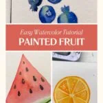 collage of painted fruit illustrations