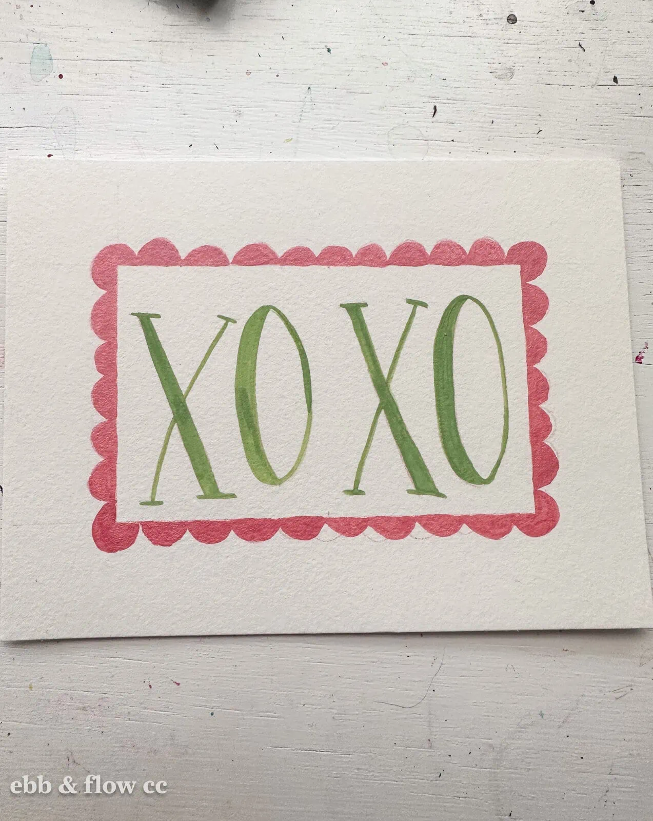 card that says xoxo