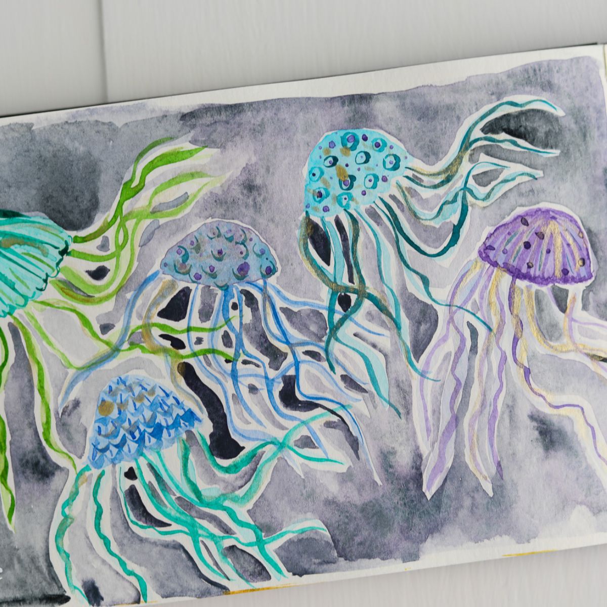 watercolor jellyfish painting