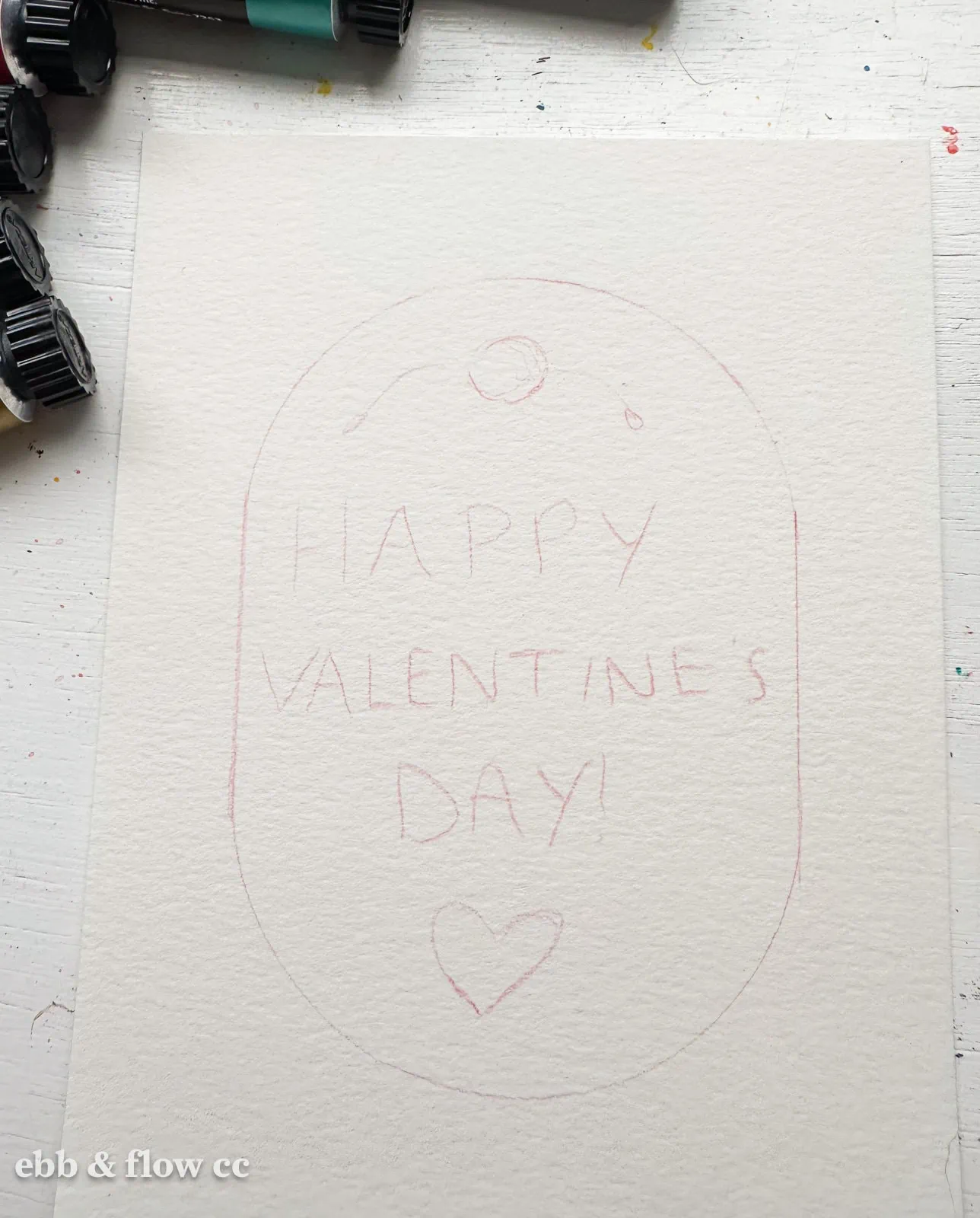 valentine card drawn out
