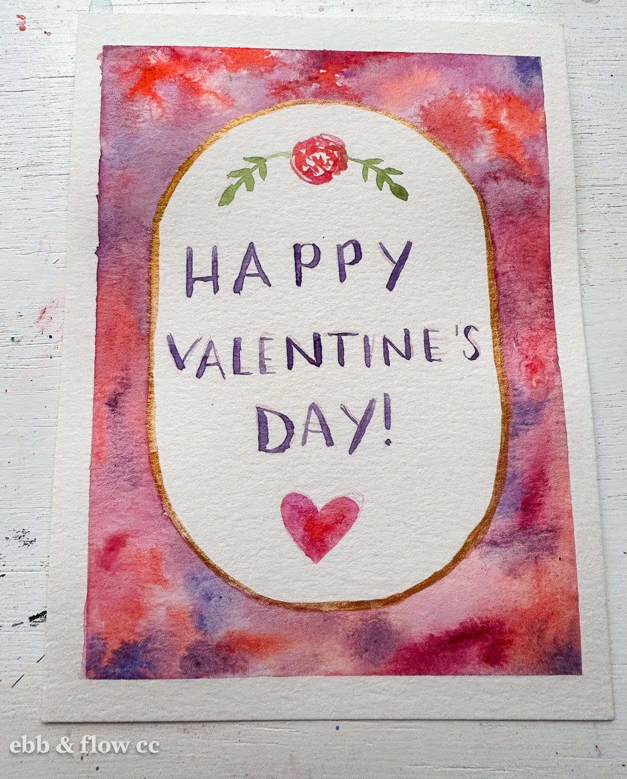 valentine card with metallic edge