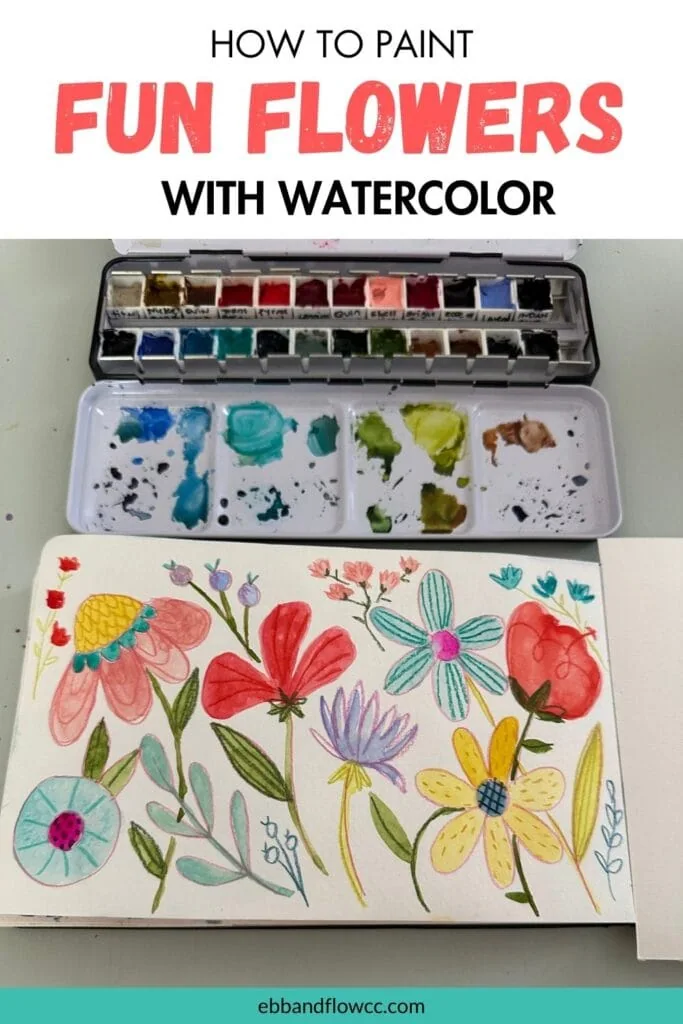 flowers painted with watercolor paint.