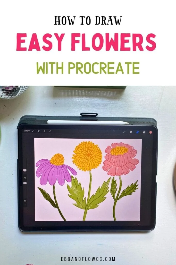 floral illustration on iPad