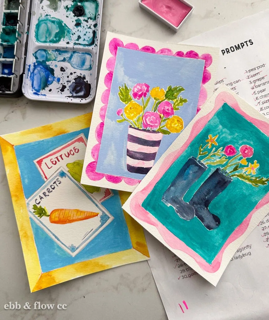 painted illustrations in watercolor and gouache