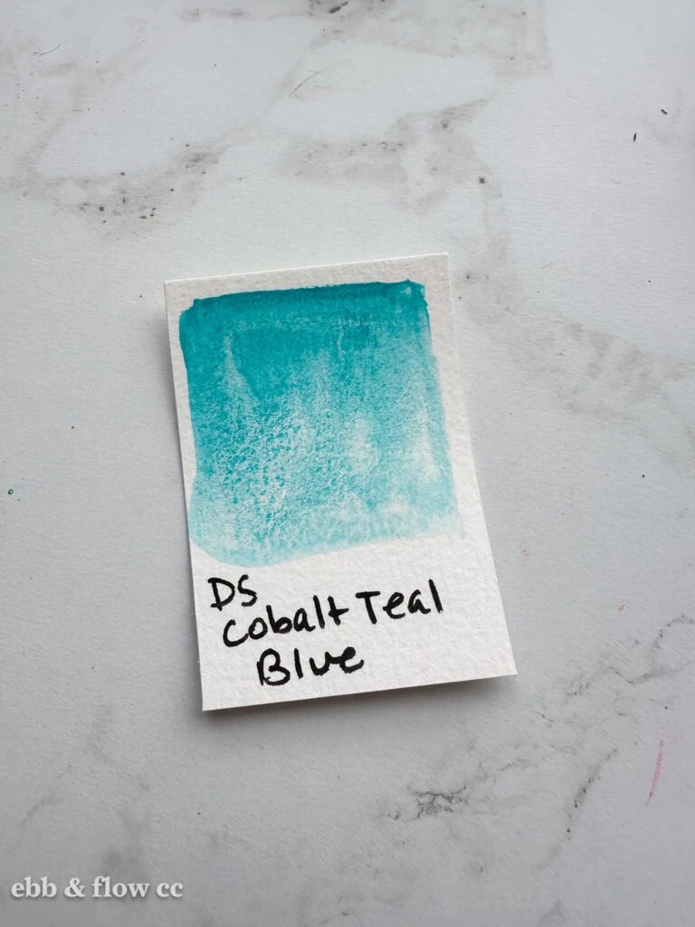 cobalt teal blue watercolor paint swatch