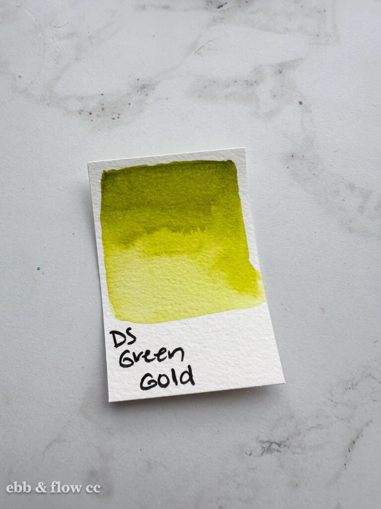 green gold watercolor swatch