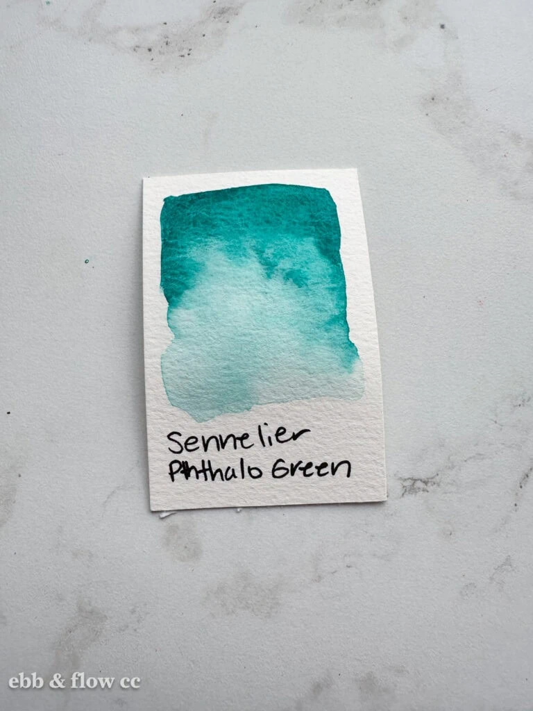 phthalo green watercolor paint swatch