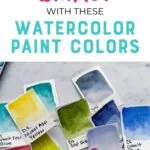 pile of watercolor paint swatches