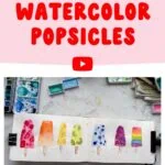 sketchbook with painting of popsicles in bright colors