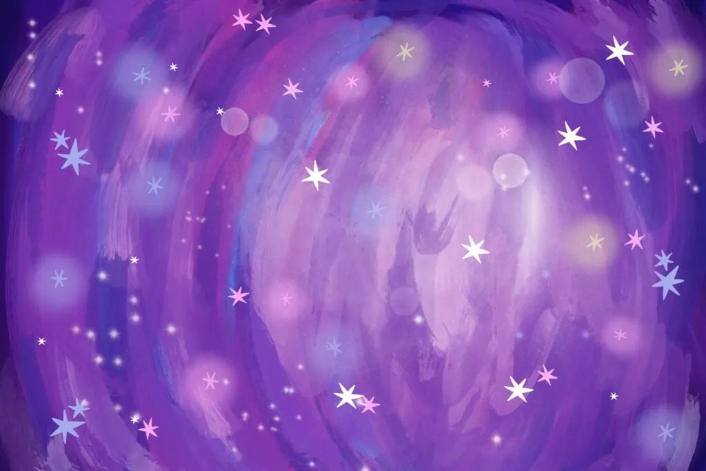 stylized galaxy painting with fun star stamp brushes